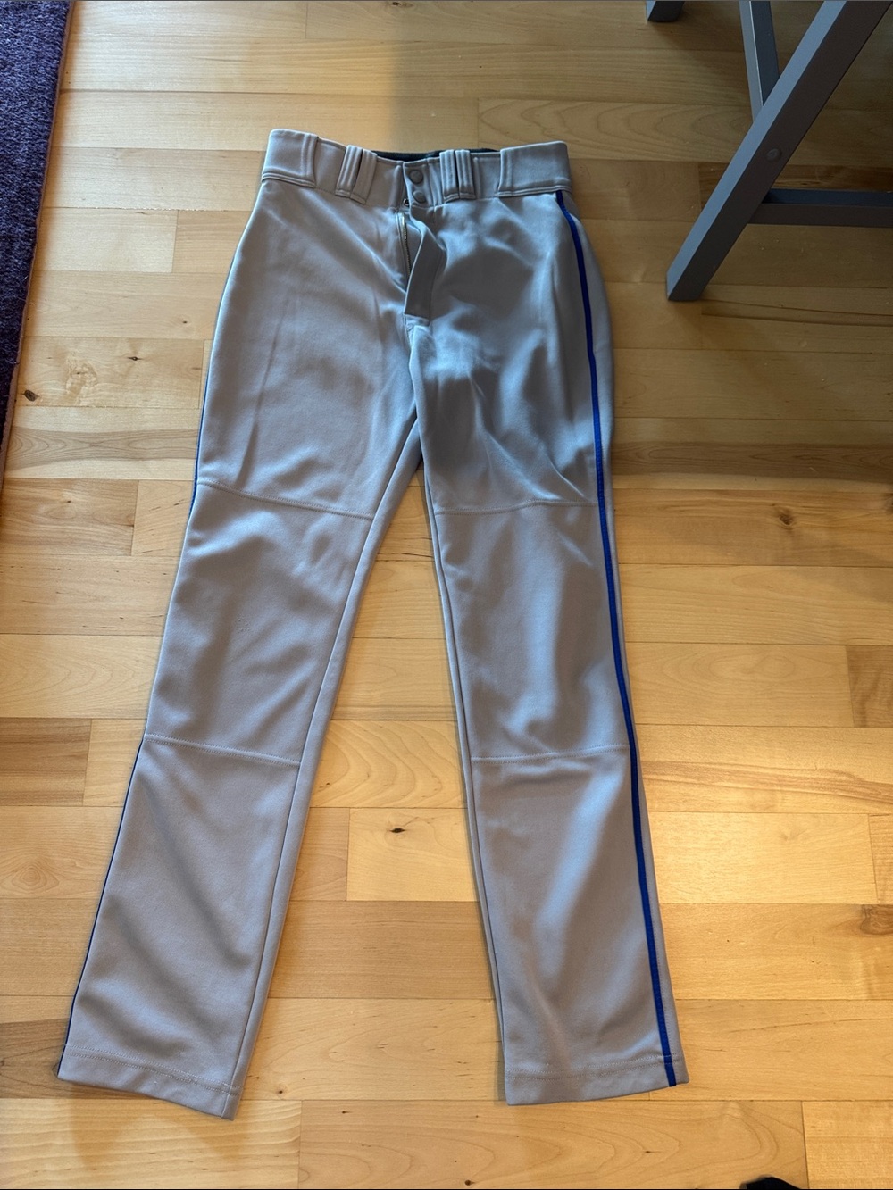 Easton Light Gray Sweatpants with Royal Blue Side Stripe
